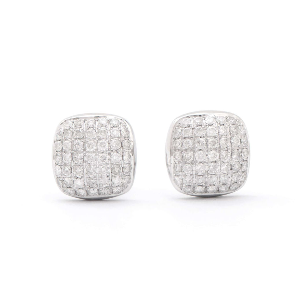 1.15 CTW Certified Diamonds 14K White Gold Designer Earrings