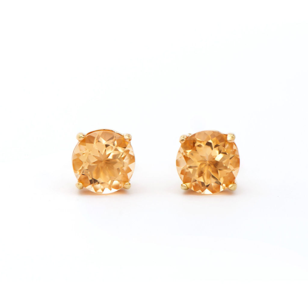 3.15 CTW Citrine 18K Gold Plated Designer Earrings