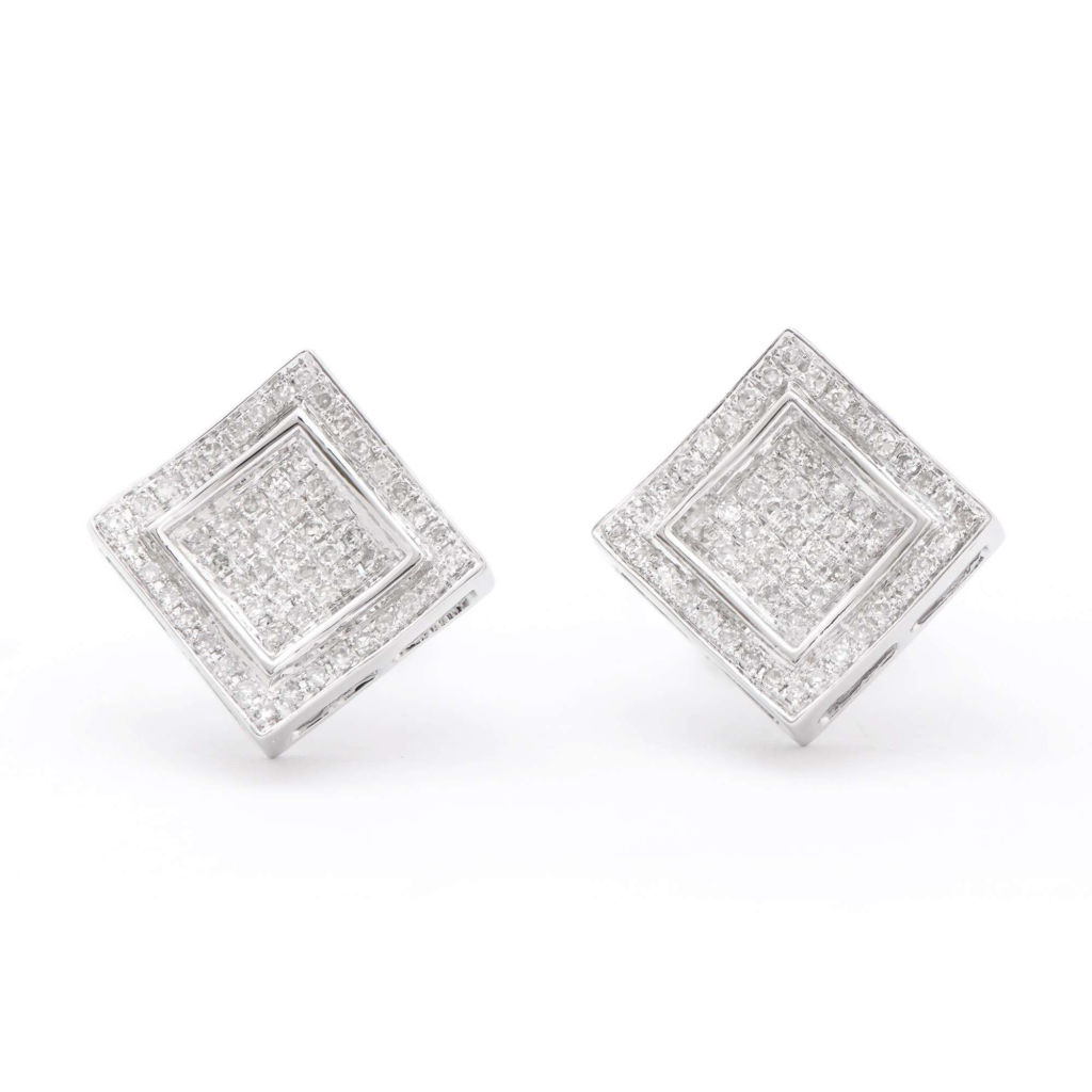 0.38 CTW Certified Diamonds 14K White Gold Designer Earrings