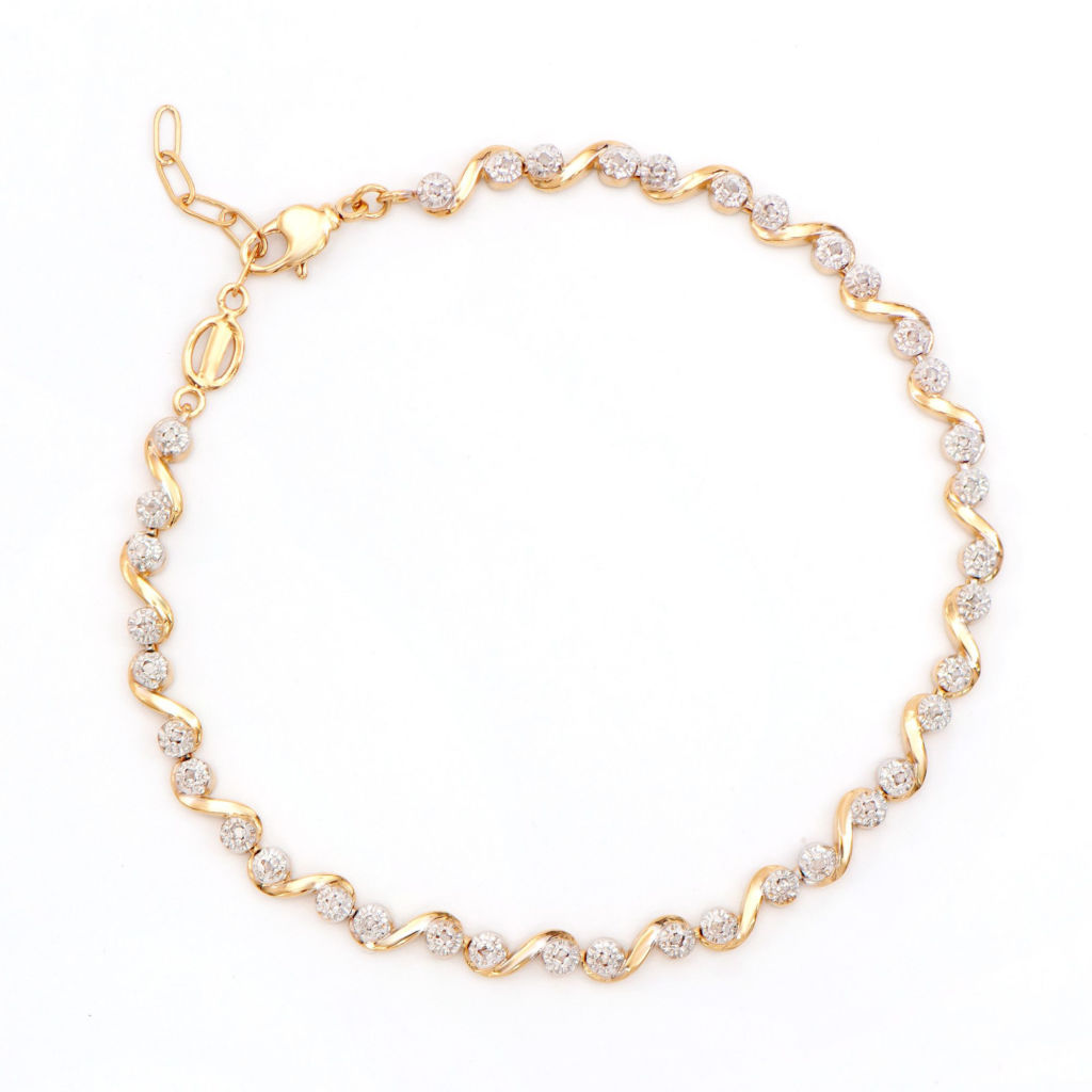 0.27 CTW Diamonds 18K Gold Plated Designer Bracelet