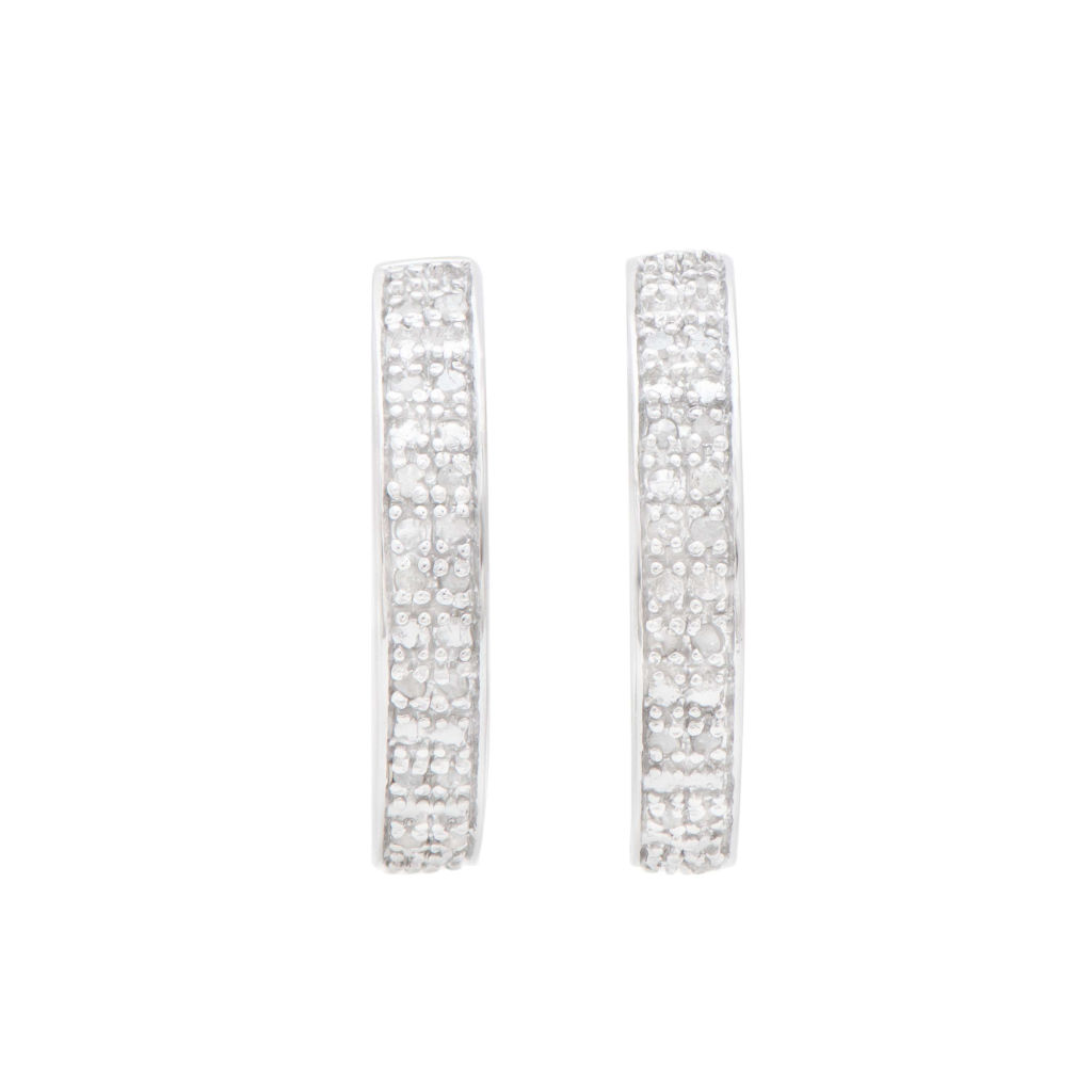 0.25 CTW Diamonds Rhodium Plated Sterling Silver Designer Earrings