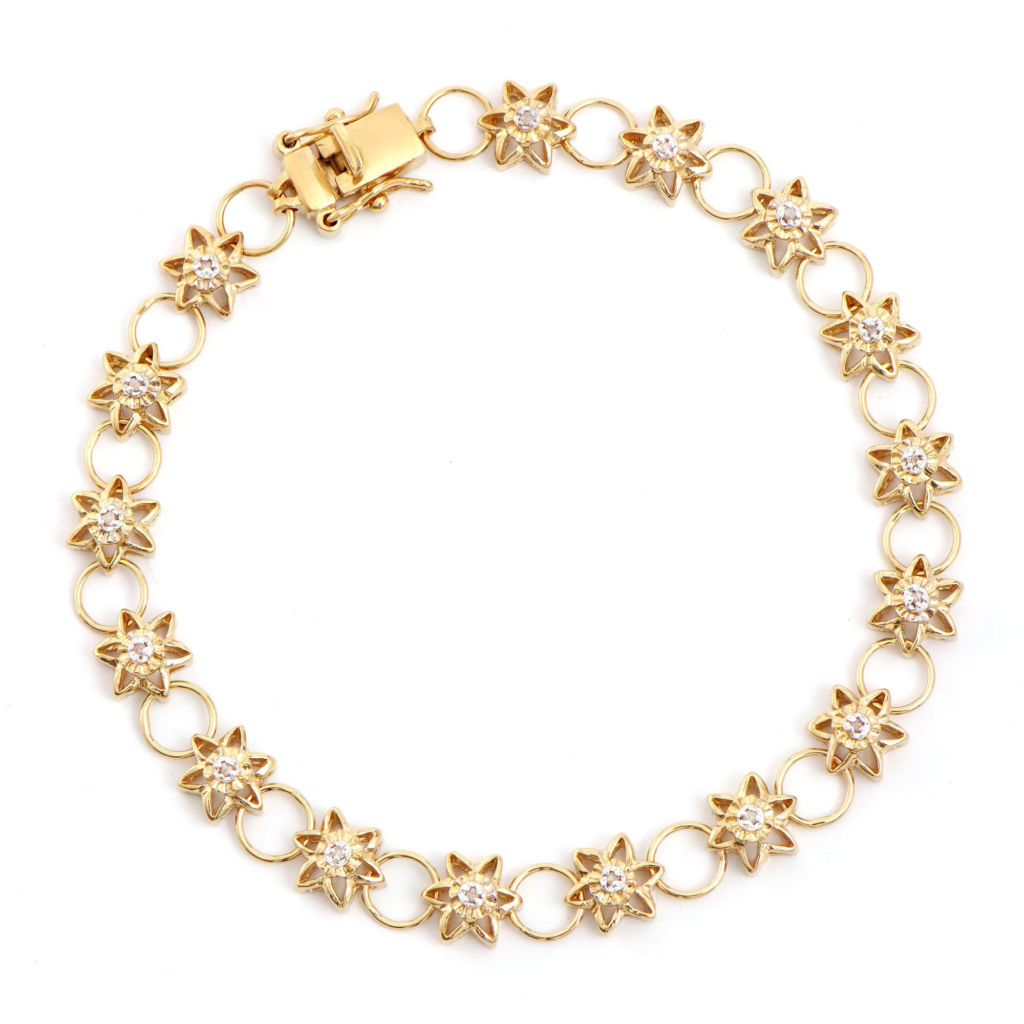 0.14 CTW Diamonds 18K Gold Plated Designer Bracelet