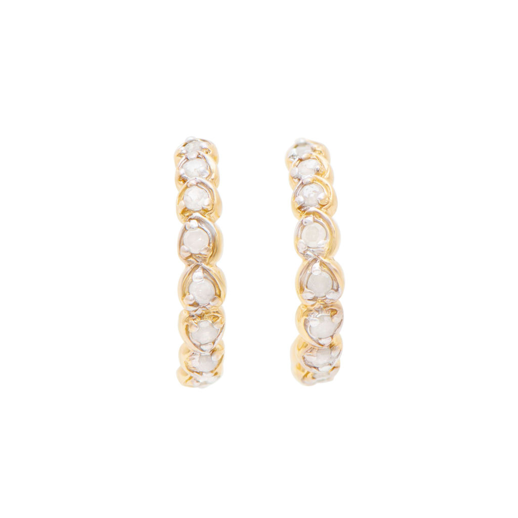 0.51 CTW Diamonds 18K Gold Plated Sterling Silver Designer Earrings