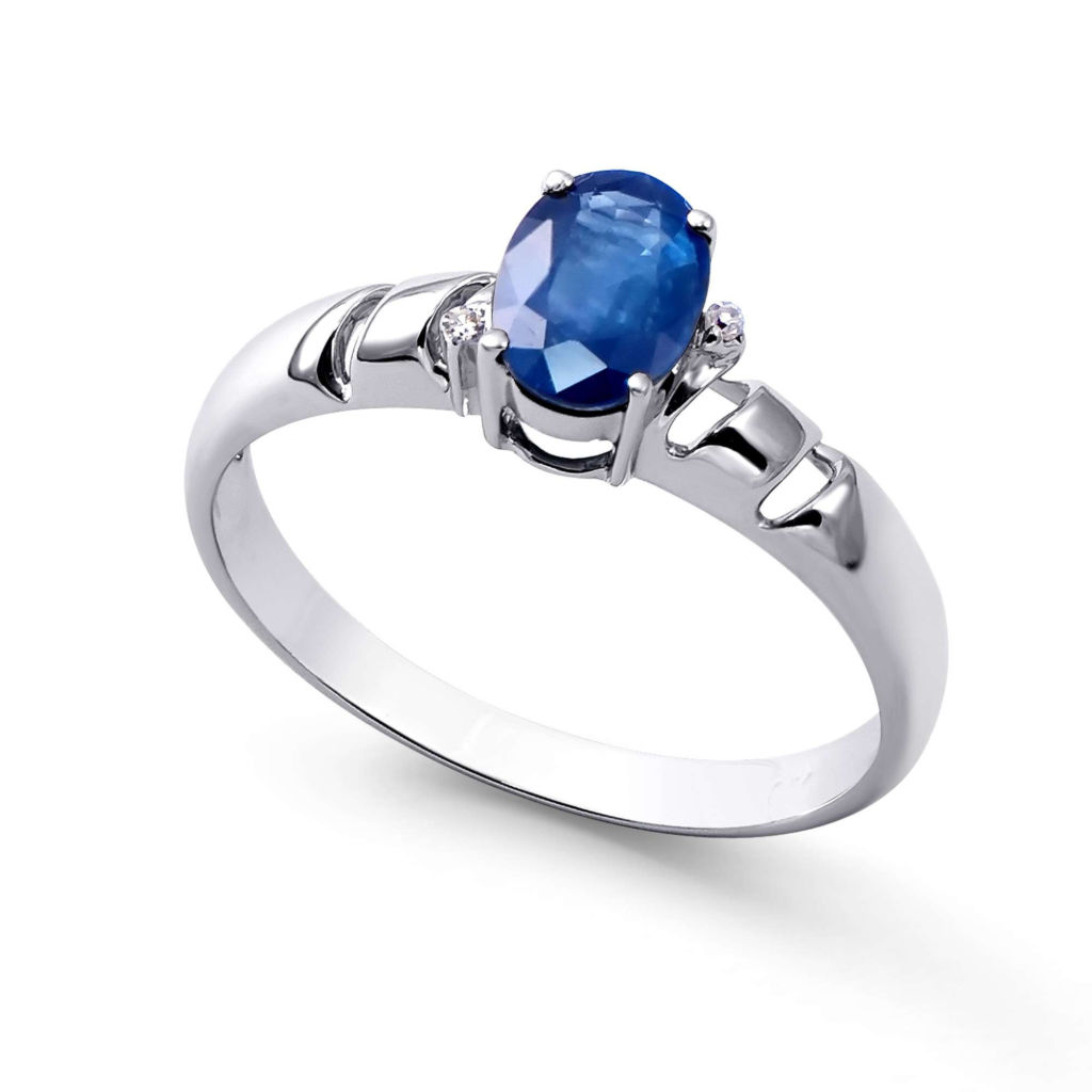 1.07 CTW Certified Diamonds & Sapphire 14K Gold Designer Ring