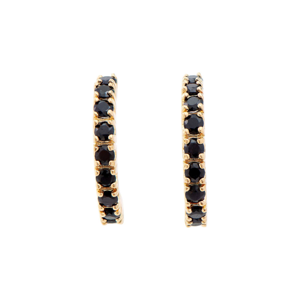 2.05 CTW Sapphire 18K Gold Plated Designer Earrings