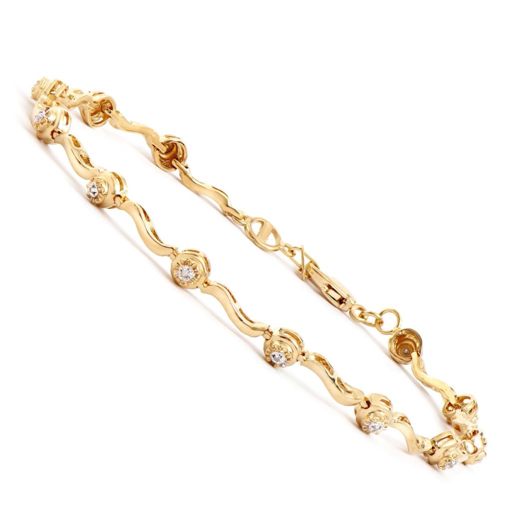 0.11 CTW Diamonds 18K Gold Plated Designer Bracelet