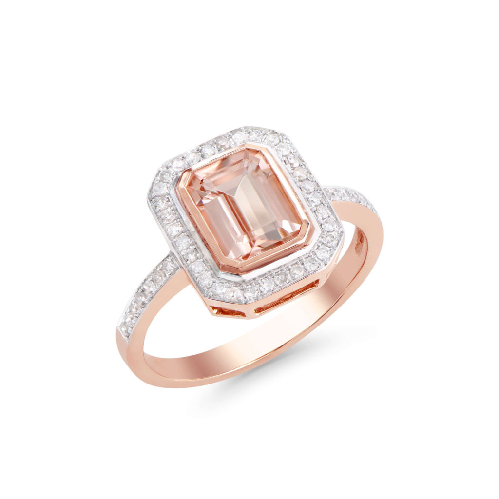 1.65 CTW Certified Diamonds & Morganite 14K Rose Gold Designer Ring