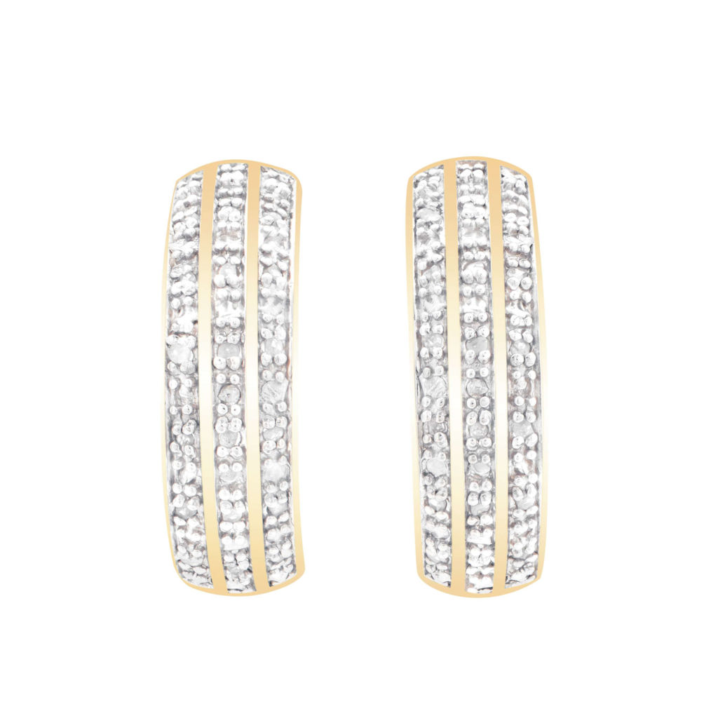 0.32 CTW Diamonds 18K Gold Plated Sterling Silver Designer Earrings