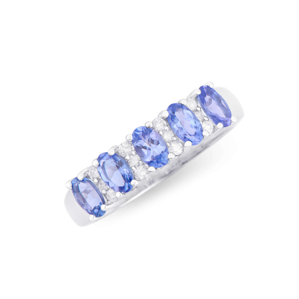 1.41 CTW Certified Diamonds & Tanzanite 14K White Gold Designer Ring