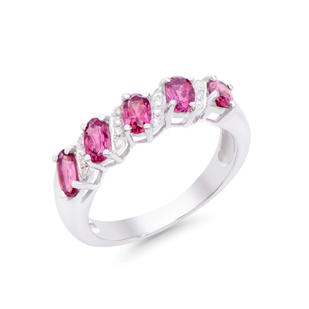 1.21 CTW Certified Diamonds & Pink Tourmaline 14K Gold Designer Ring