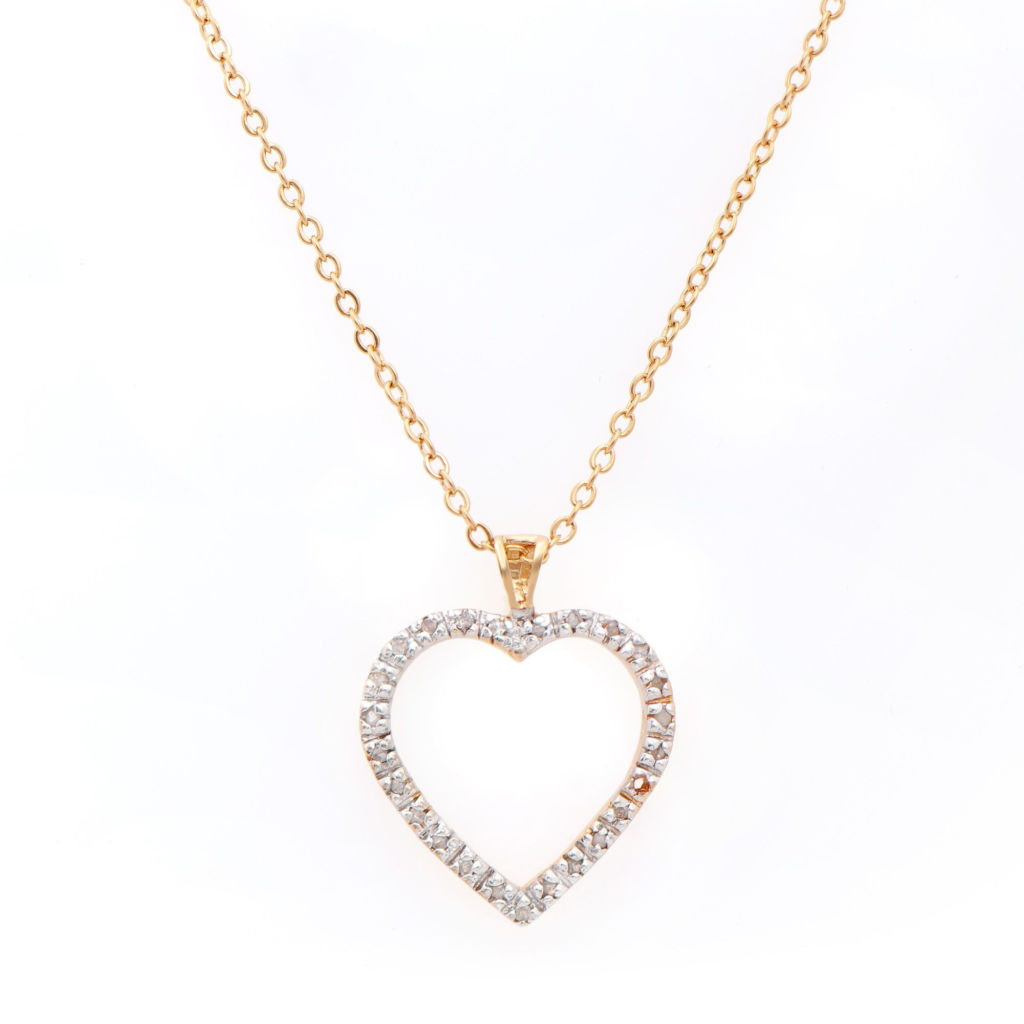 0.22 CTW Diamonds 18K Gold Plated Designer Pendant 18 in